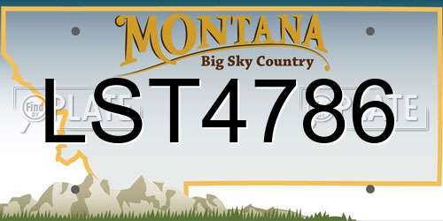 LST4786 Montana License Plate