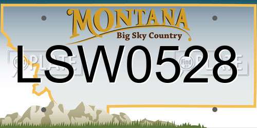 LSW0528 Montana License Plate
