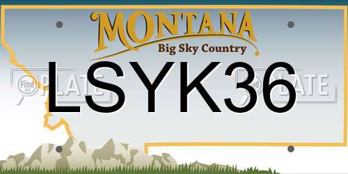 LSYK36 Montana License Plate