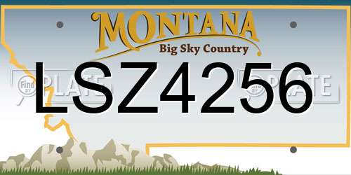 LSZ4256 Montana License Plate