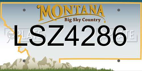 LSZ4286 Montana License Plate