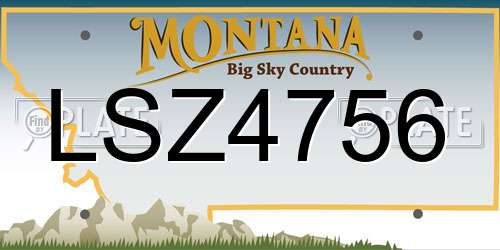 LSZ4756 Montana License Plate