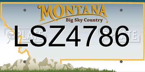 LSZ4786 Montana License Plate