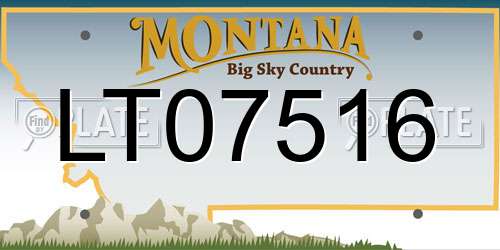 LT07516 Montana License Plate