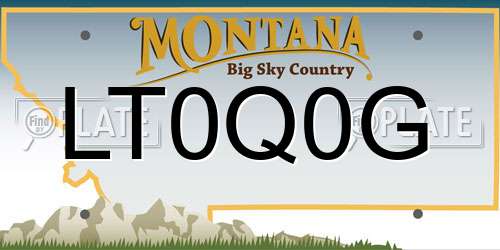 LT0Q0G Montana License Plate