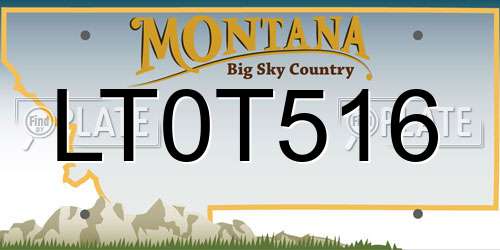 LT0T516 Montana License Plate