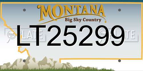 LT25299 Montana License Plate