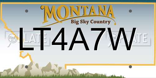 LT4A7W Montana License Plate