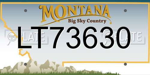LT73630 Montana License Plate