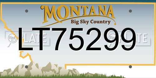 LT75299 Montana License Plate