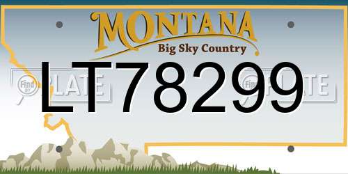 LT78299 Montana License Plate