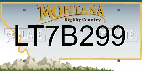 LT7B299 Montana License Plate