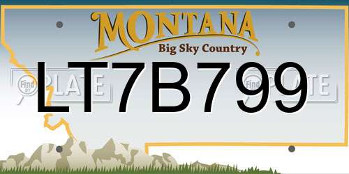 LT7B799 Montana License Plate