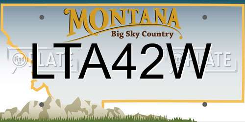 LTA42W Montana License Plate