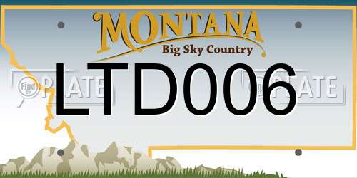 LTD006 Montana License Plate