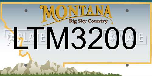 LTM3200 Montana License Plate