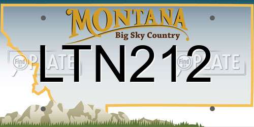 LTN212 Montana License Plate