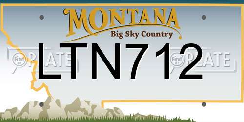 LTN712 Montana License Plate