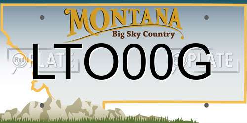 LTO00G Montana License Plate