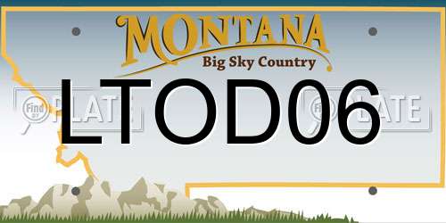 LTOD06 Montana License Plate