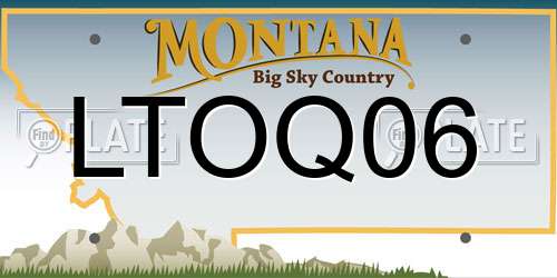 LTOQ06 Montana License Plate