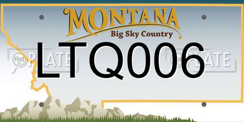 LTQ006 Montana License Plate