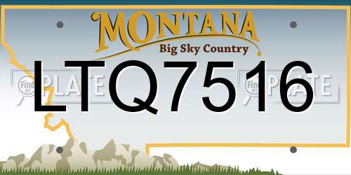 LTQ7516 Montana License Plate