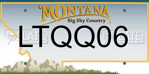 LTQQ06 Montana License Plate