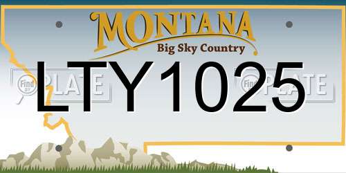LTY1025 Montana License Plate