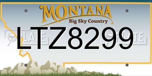 LTZ8299 Montana License Plate