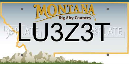 LU3Z3T Montana License Plate