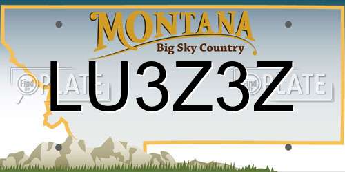 LU3Z3Z Montana License Plate