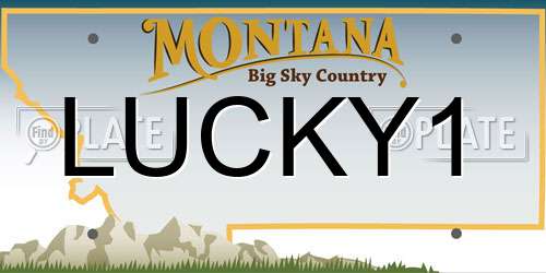 LUCKY1 Montana License Plate