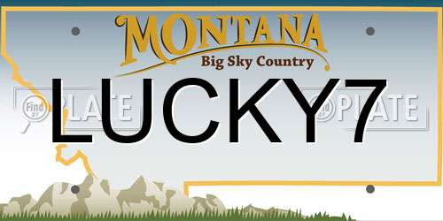 LUCKY7 Montana License Plate