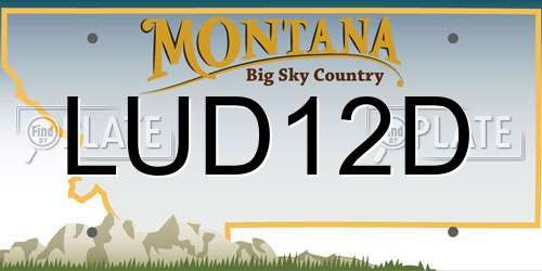 LUD12D Montana License Plate