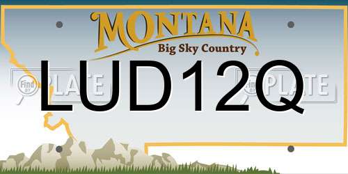 LUD12Q Montana License Plate
