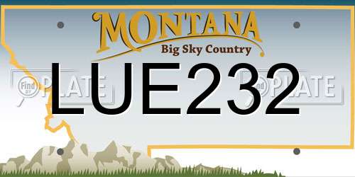 LUE232 Montana License Plate