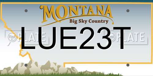 LUE23T Montana License Plate