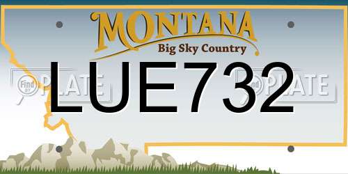 LUE732 Montana License Plate