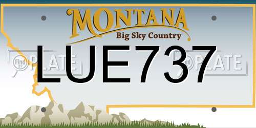 LUE737 Montana License Plate