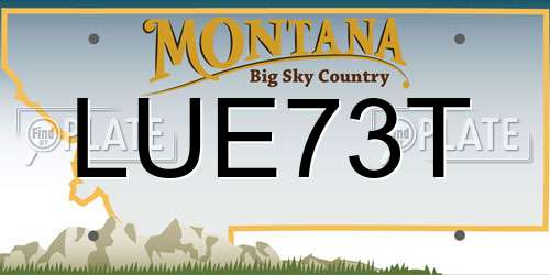 LUE73T Montana License Plate