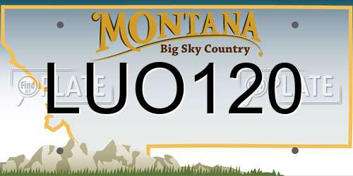 LUO120 Montana License Plate