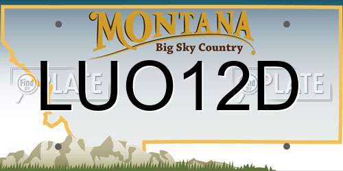 LUO12D Montana License Plate