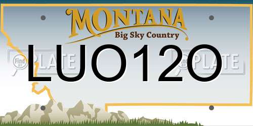 LUO12O Montana License Plate