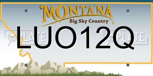 LUO12Q Montana License Plate