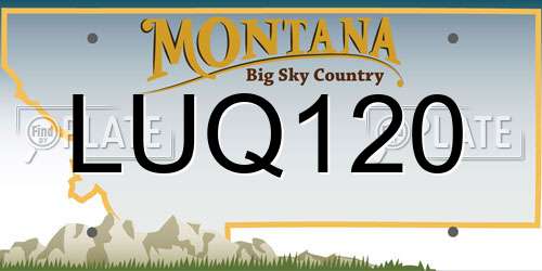 LUQ120 Montana License Plate