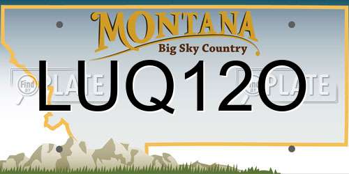 LUQ12O Montana License Plate
