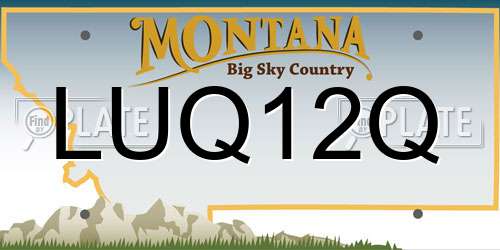 LUQ12Q Montana License Plate