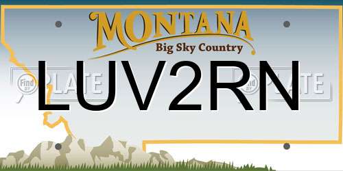 LUV2RN Montana License Plate