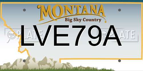 LVE79A Montana License Plate